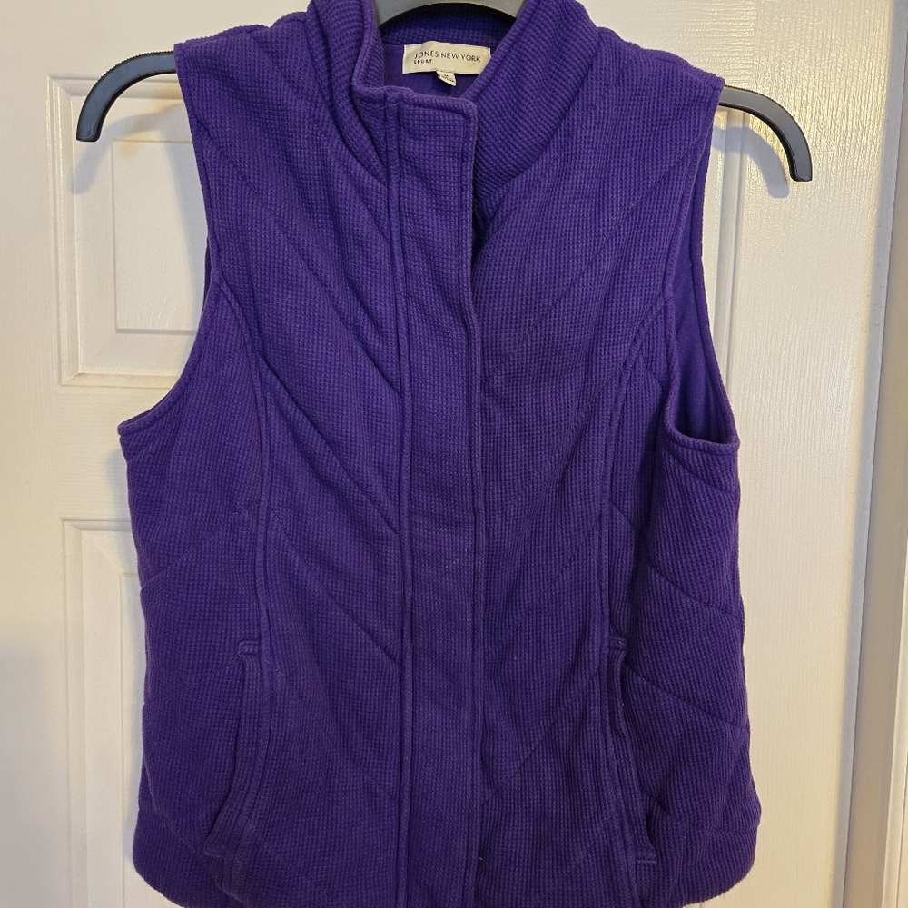 Heavy Jones New York Quilted Purple Vest with High Collar